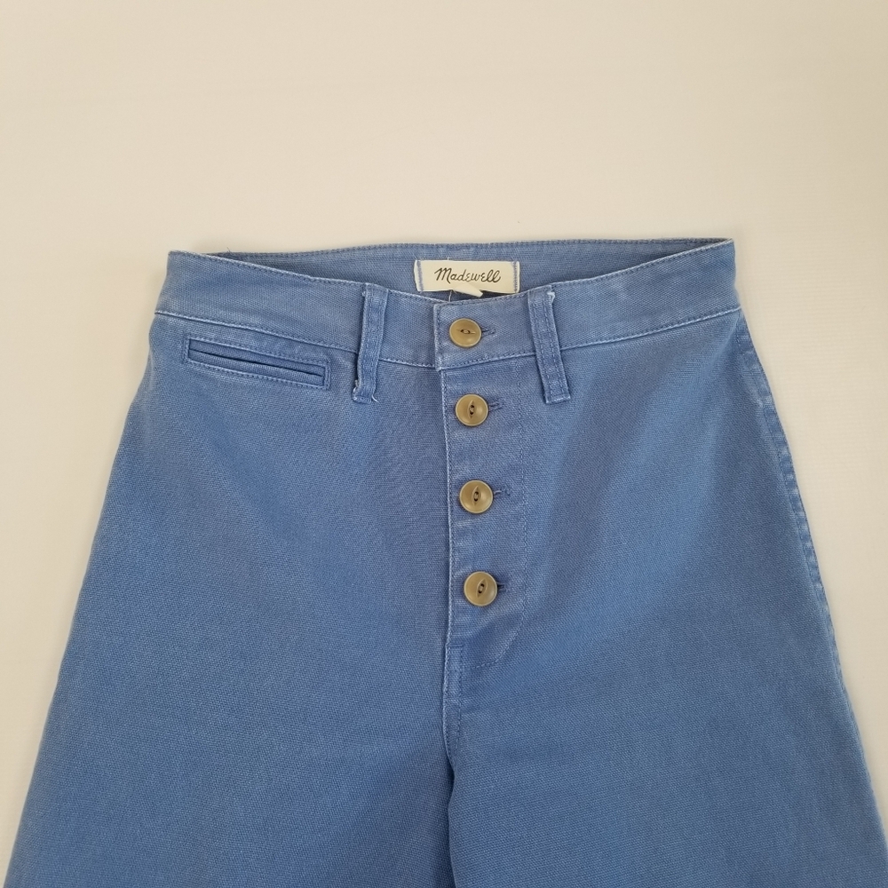 Madewell Wide Leg Crop Jeans Pants Button-fly Size 24 - Picture 6 of 7